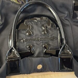 Black Patent Leather Tote Bag